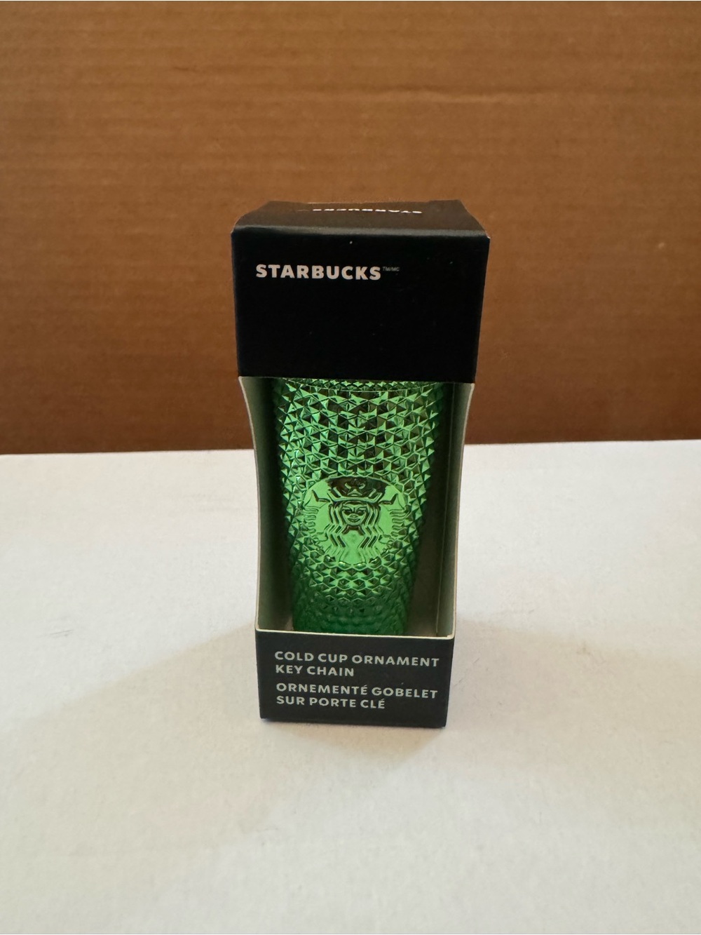 Starbucks Studded Cold Cup Ornament Keychain in Metallic / Prism Green